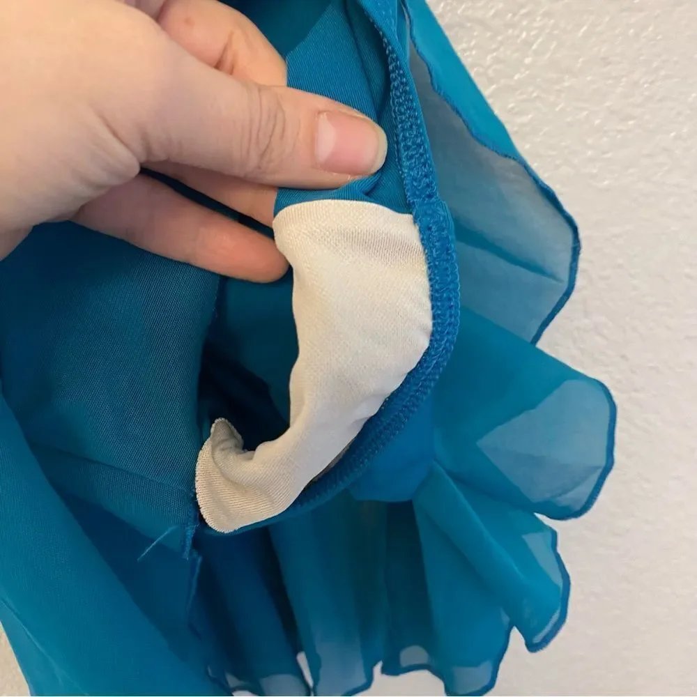 Capezio dance class costume ballet dress leotard lyrical Teal skirt LC child